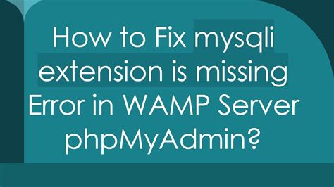 How to fix mysqli.